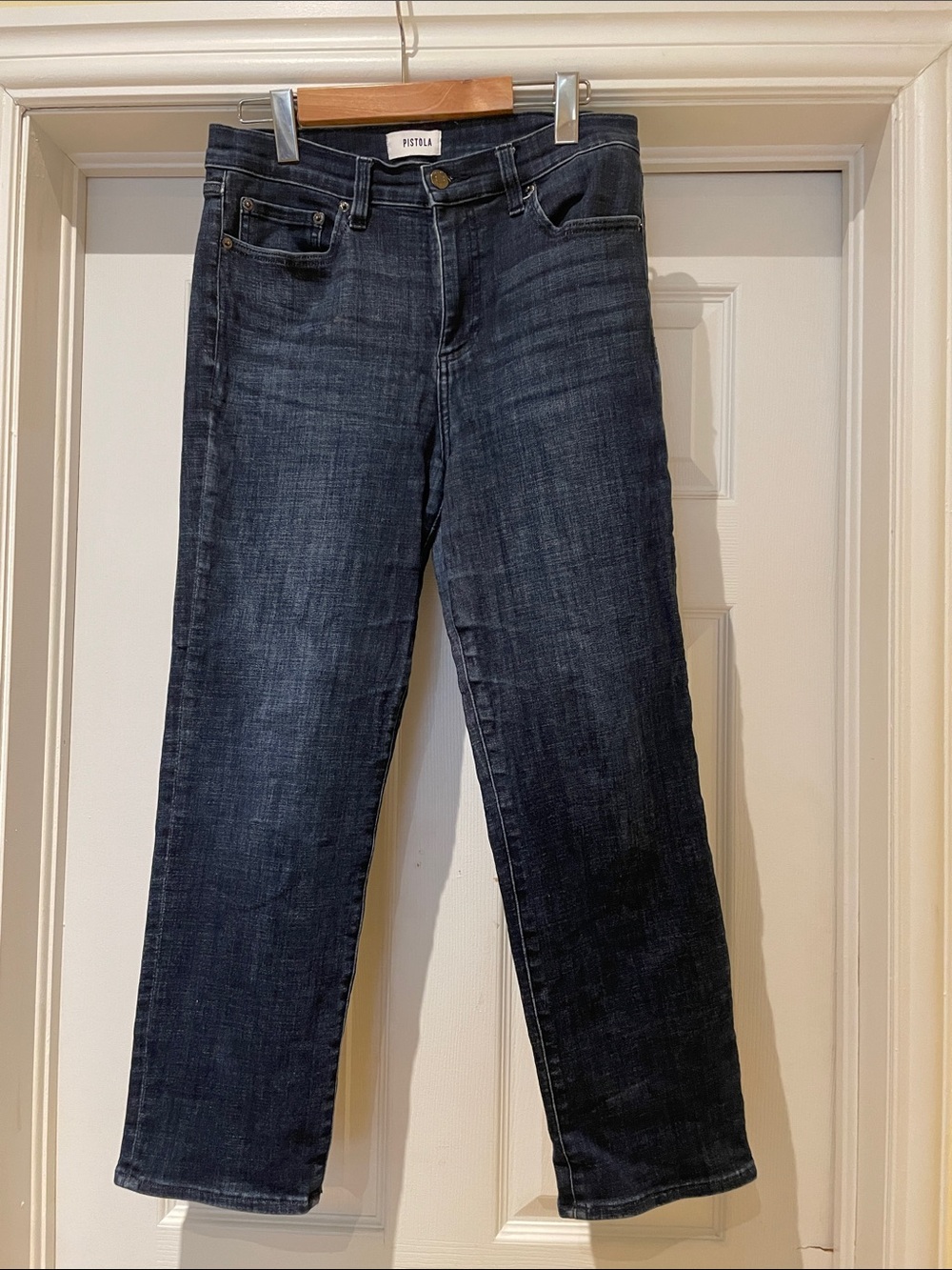 Pistola Premium Stretch Straight Jeans Size 28 | Dark Wash Minimalist
